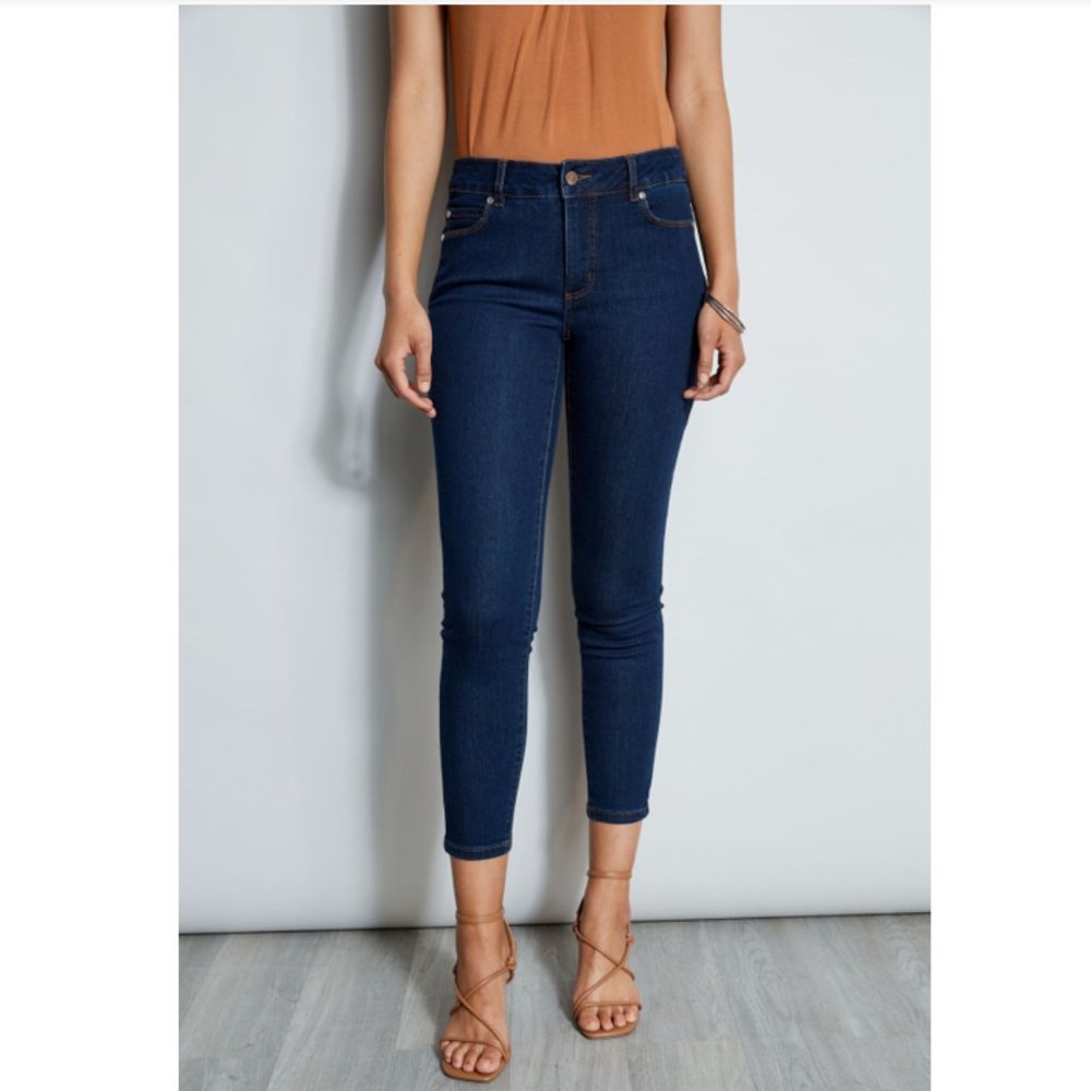 Tahari Chloe Tummy Tuck Slimming Fit Solution Jeans 14P NWT